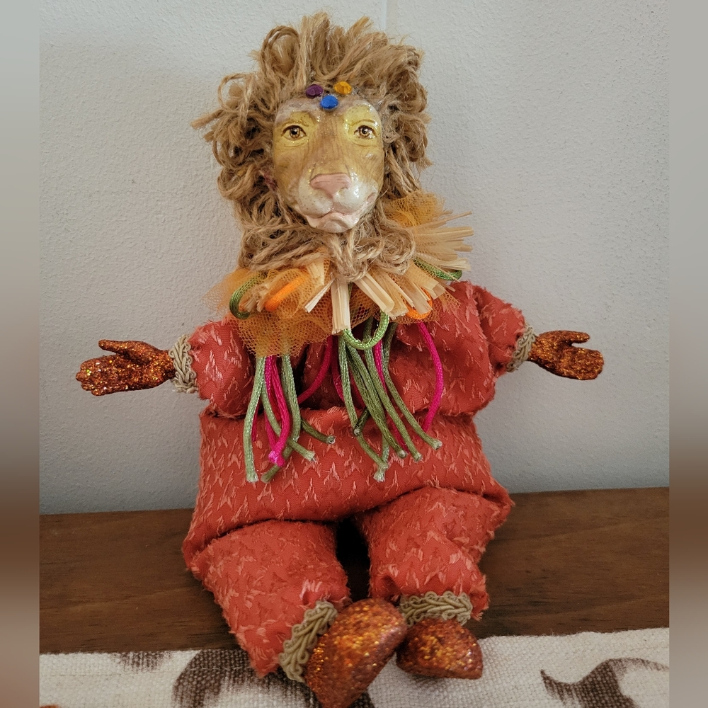 Katherine's Collection Wayne Kleski Orange Glitter Lion Collectible Decor